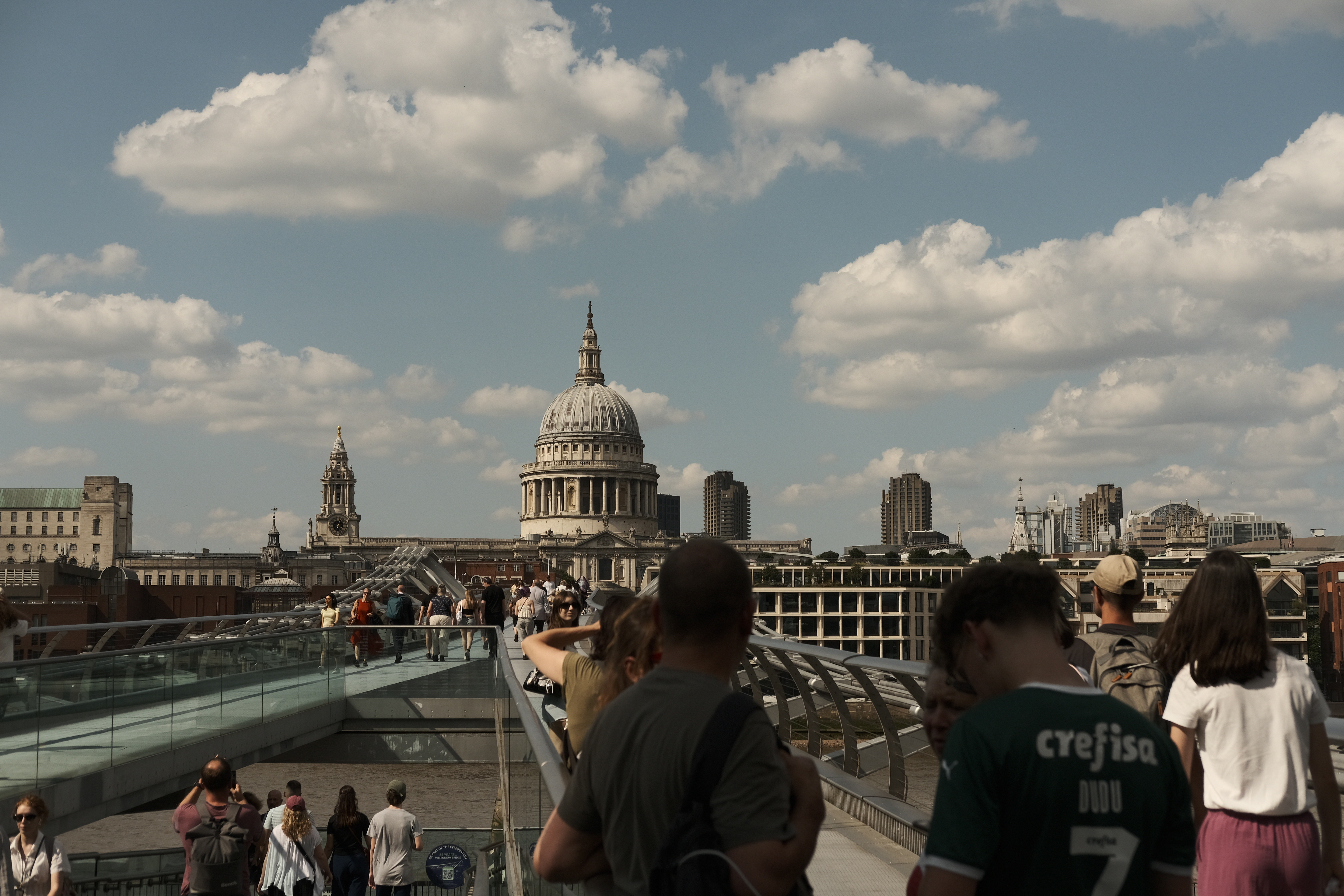 saint paul cathedral from the south side of the millenium bridge